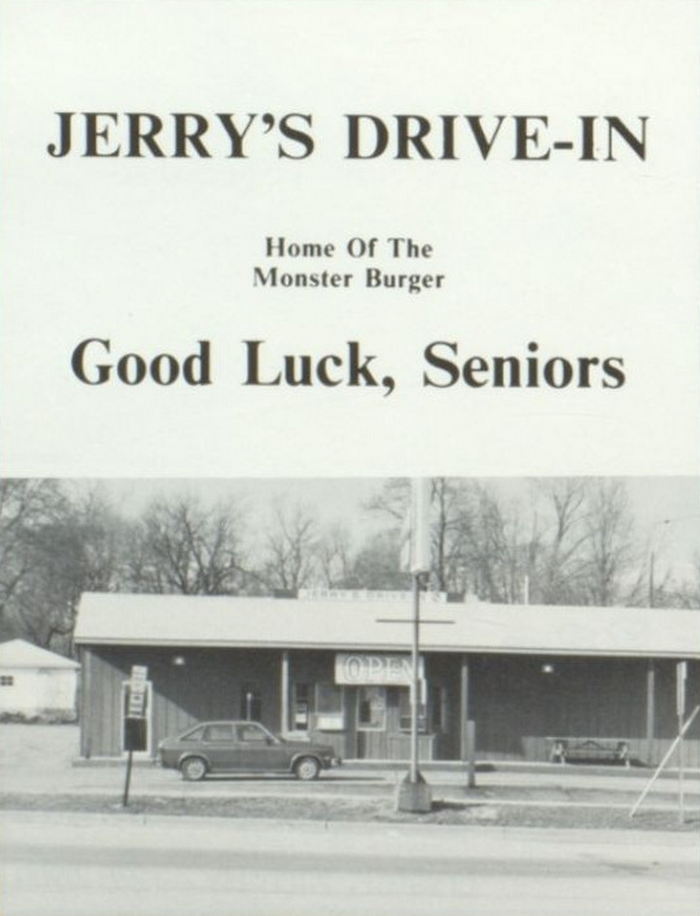 Jerrys Drive-In - Montcalm High School Yearbook Ad 1980S (newer photo)